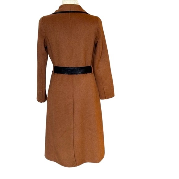 NWOT TAHARI LONG DOUBLE FACE VEGAN TRIM WOOL COAT - Picture 7 of 14